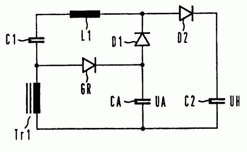 Circuito para producir una tension auxiliar.