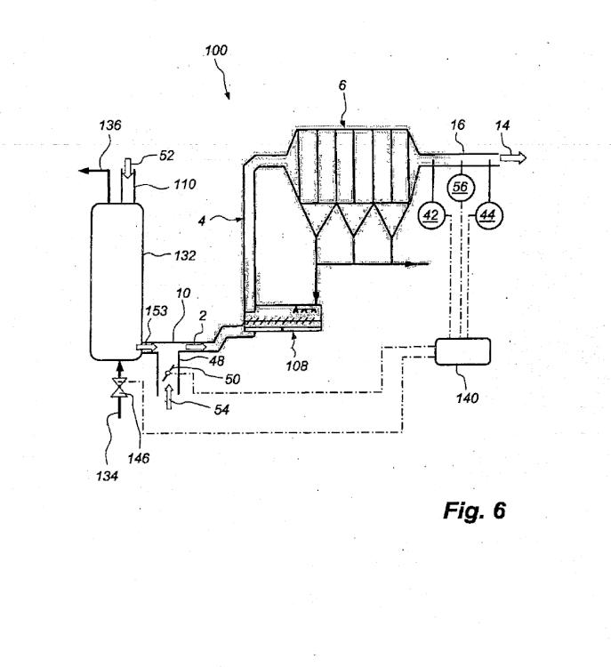 Ilustración 6 de la Galería de ilustraciones de PROCEDIMIENTO Y SISTEMA PARA LA SEPARACIÓN DE CONTAMINANTES GASEOSOS DE UNOS GASES CALIENTES DE PROCESOS