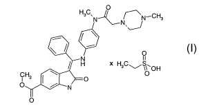 Monoetanosulfonato de 3-Z-[1-(4-(N-((4-metil-piperazin-1-il)-metilcarbonil)-N-metil-amino)-anilino)-1-fenil-metileno]-6-metoxicarbonil-2-indolinona y su utilización como composición farmacéutica.