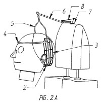 Dispositivo colgante de sujeción vertical de la cabeza para asientos de vehículos.