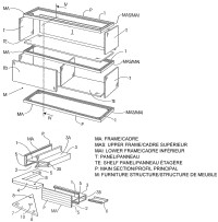 Estructura de mueble para formación de armarios, librerías y similares.