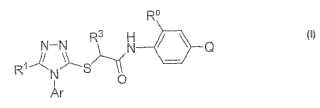 S-triazolil alfa-mercaptoacetanilidas como inhibidores de la transcriptasa inversa del VIH.