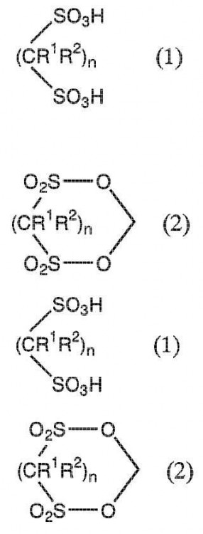 Procedimiento para producir un compuesto de disulfonato de metileno.