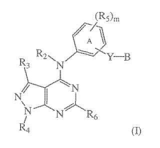 Compuestos de pirazolo-pirimidina anilina útiles como inhibidores de quinasa.
