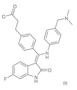 Formas salinas de un derivado de 6-fluoro-1,2-dihidro-2-oxo-3H-indol-3-ilideno, procedimiento para su preparación y composiciones farmacéuticas que las contienen.