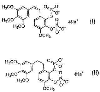 Profármacos de Combretastatina A1 fosfato y Combretastatina B1 fosfato.