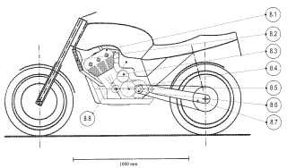Motocicleta con motor de combustión interna compacto.