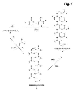 Copolímeros de injerto para la cromatografía de intercambio catiónico.