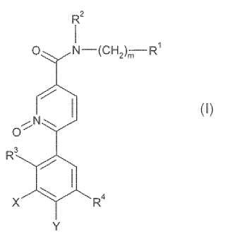 Piridina-1-óxidos sustituidos con 3-aminocarbonilo, 6-fenilo como inhibidores de la quinasa P38.