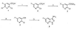 Proceso para preparación de 5-fluoro-1H-pirazolo[3,4-b]piridin-3-amina y derivados de la misma.