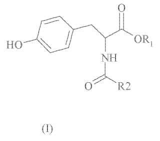 Composición farmacéutica con propiedades gelificantes que contiene un derivado de tirosina.