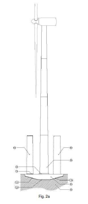 Elemento de cimentación, de canto variable, para torre de aerogenerador.