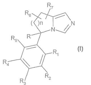 Derivados condensados imidazolo para la inhibición de aldosterona sintasa y aromatasa.