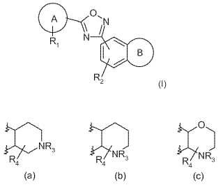 Derivado de oxadiazol activo sobre 1-fosfato de esfingosina (S1P).