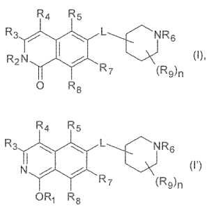 Derivados de isoquinolona sustituidos con piperidinilo como inhibidores de la cinasa Rho.