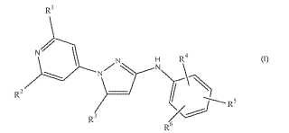 N-fenil-1-(4-piridinil)-1H-pirazol-3-aminas sustituidas.