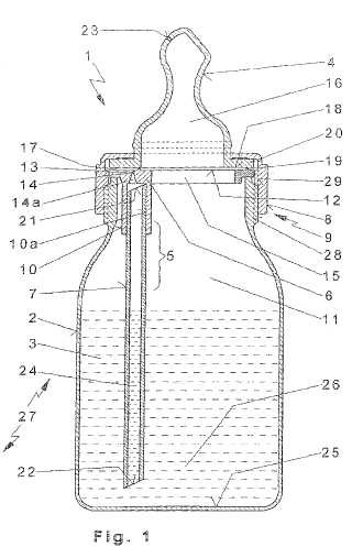 Dispositivo de ventilación para una botella de bebidas.
