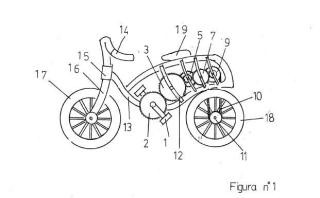 Bicicleta y motocicleta con engranaje acelerador.