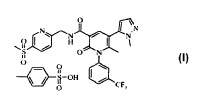 Sal de tipo tosilato de un derivado de 5-pirazolil-2-piridona, útil en el tratamiento de la epoc.
