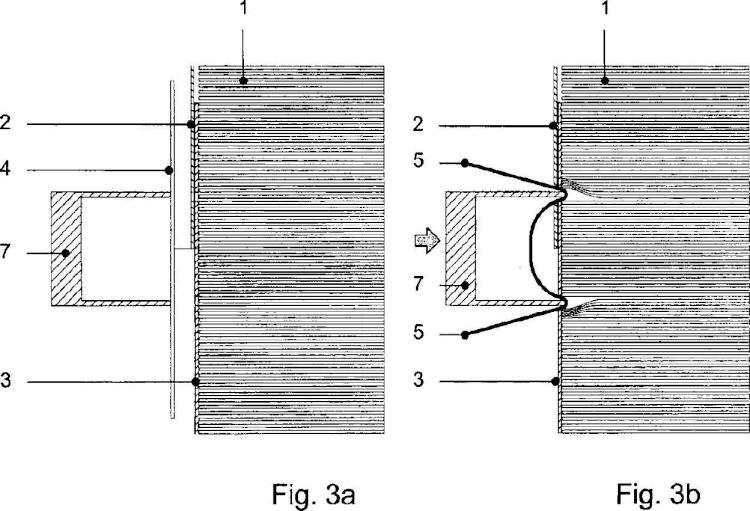 Ilustración 3 de la Galería de ilustraciones de Procedimiento para fijar hojas de envoltura durante el embalaje de balas de celulosa y dispositivo de fijación
