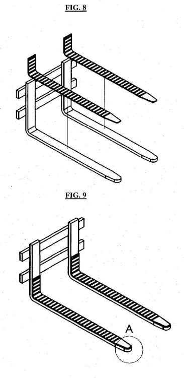 Ilustración 5 de la Galería de ilustraciones de Dispositivo antiarañazos y antideslizante para elevar cargas, preferiblemente mediante el uso de una horquilla elevadora