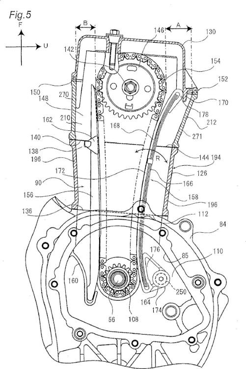 Ilustración 5 de la Galería de ilustraciones de Motor y vehículo del tipo de montar a horcajadas y método de montar la cadena