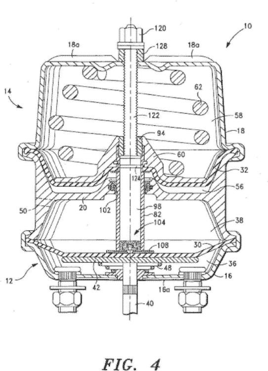 Ilustración 4 de la Galería de ilustraciones de Actuador de freno de muelle con un cojinete con tornillo de bloqueo que une una placa de presión y el tubo del actuador