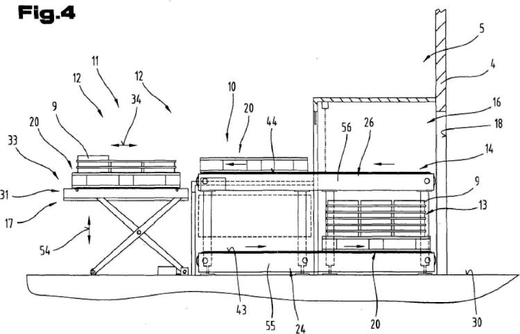 Ilustración 4 de la Galería de ilustraciones de Célula de fabricación con un dispositivo de transferencia de piezas de trabajo y dispositivo de transporte para piezas de trabajo y porta-piezas