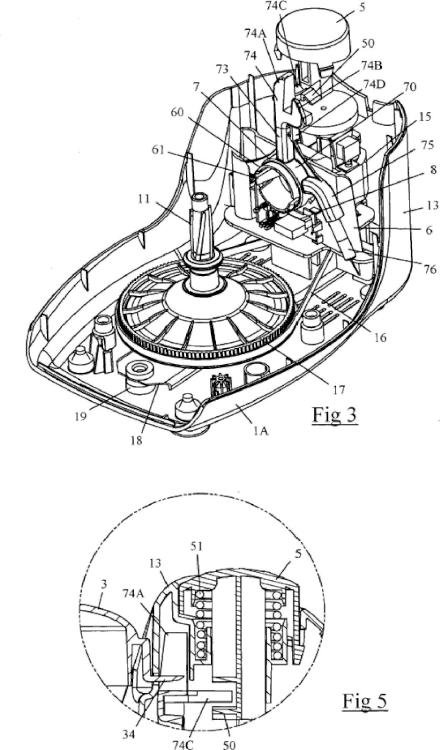 Ilustración 2 de la Galería de ilustraciones de Aparato electrodoméstico de preparación culinaria que comprende un recipiente que contiene una herramienta de corte arrastrada en rotación por un motor