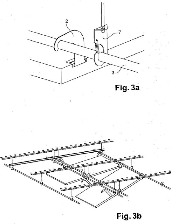 Ilustración 3 de la Galería de ilustraciones de Dispositivo para la fijación de una losa a una estructura, por ejemplo una estructura portadora o una estructura intermedia de un edificio, y techo suspendido en una estructura