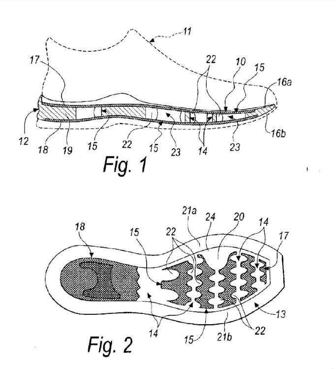 Estructura de suela intermedia, en particular para zapatos, incluyendo zapatos con una suela permeable al vapor, diseñada para su utilización en actividades deportivas.