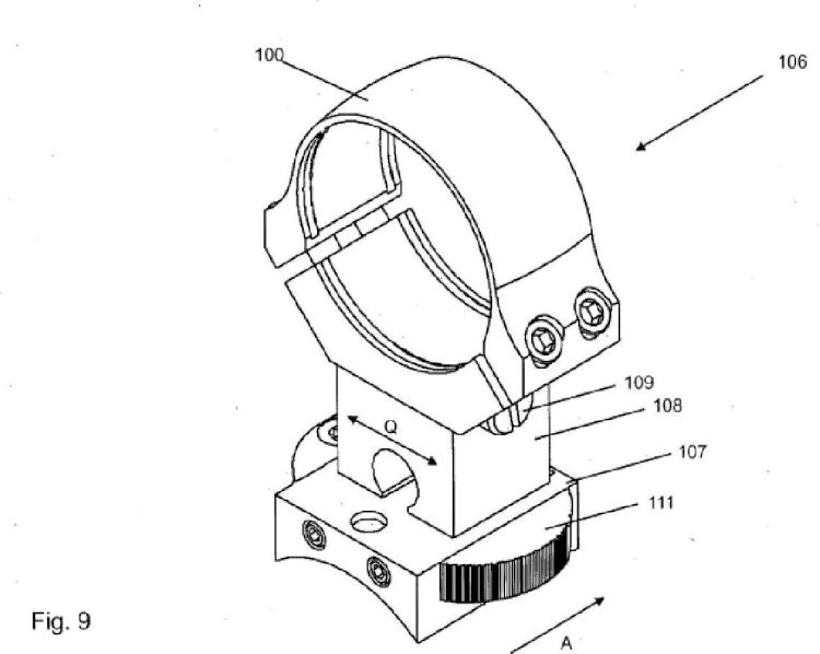 Ilustración 5 de la Galería de ilustraciones de Sistema de montaje de mira telescópica con medio de apriete
