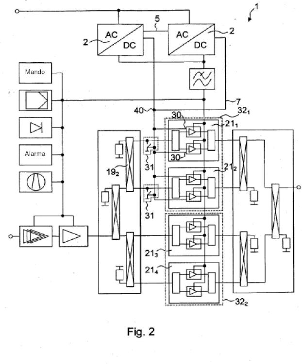 Ilustración 2 de la Galería de ilustraciones de Disposición de circuito para la alimentación de corriente redundante de un amplificador de potencia