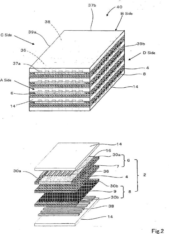 Ilustración 2 de la Galería de ilustraciones de Estructura de apilamiento para el apilamiento de pilas de combustible de óxido sólido, el apilamiento de pilas de combustible de óxido sólido y método de producción de la misma