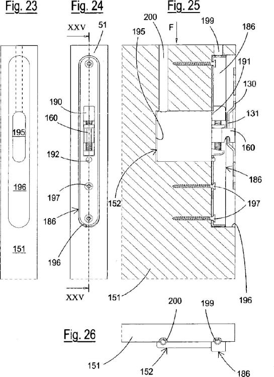 Ilustración 10 de la Galería de ilustraciones de Dispositivo oculto para el montaje en pared de un componente estructural de un mueble, con regulación desde arriba