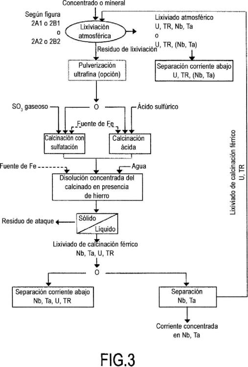 Ilustración 4 de la Galería de ilustraciones de Disolución y recuperación de al menos un elemento Nb o Ta y de al menos otro elemento u o elementos de tierras raras a partir de minerales y concentrados