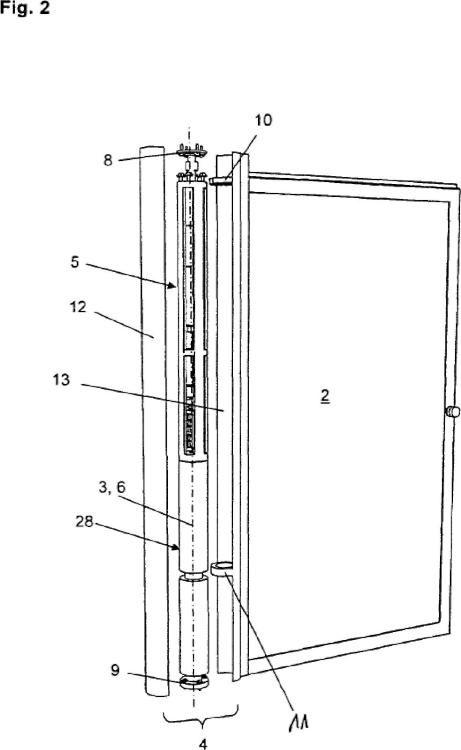 Ilustración 2 de la Galería de ilustraciones de Disposición de puerta, en particular puerta de seguridad con un accionamiento de puerta integrado