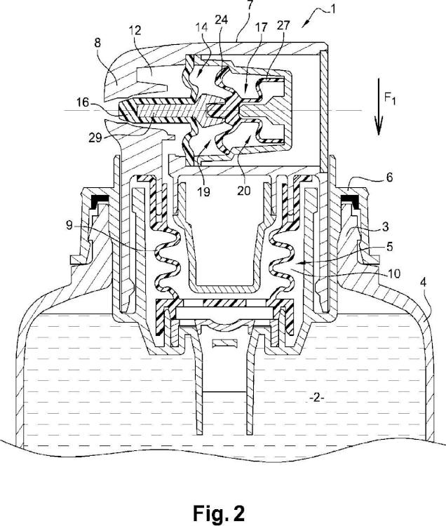 Ilustración 2 de la Galería de ilustraciones de Sistema de cierre de un dispositivo de distribución a baja presión de un producto líquido a pastoso