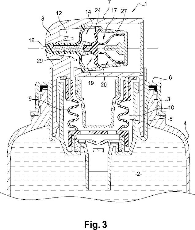 Ilustración 3 de la Galería de ilustraciones de Sistema de cierre de un dispositivo de distribución a baja presión de un producto líquido a pastoso