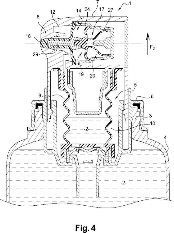 Ilustración 4 de la Galería de ilustraciones de Sistema de cierre de un dispositivo de distribución a baja presión de un producto líquido a pastoso