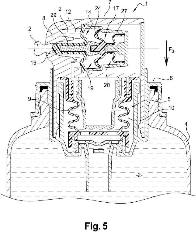 Ilustración 5 de la Galería de ilustraciones de Sistema de cierre de un dispositivo de distribución a baja presión de un producto líquido a pastoso