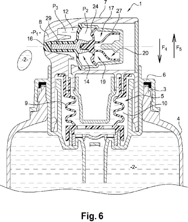 Ilustración 6 de la Galería de ilustraciones de Sistema de cierre de un dispositivo de distribución a baja presión de un producto líquido a pastoso