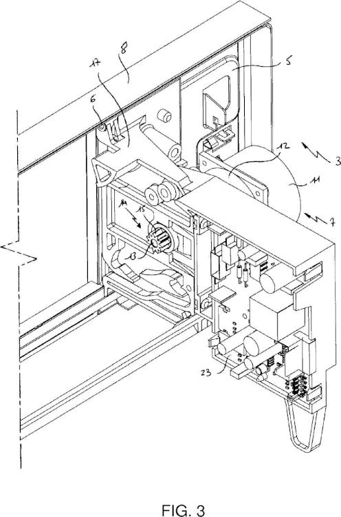 Ilustración 3 de la Galería de ilustraciones de Procedimiento de control del desplazamiento de un elemento móvil de un panel de mando de un aparato electrodoméstico y aparato electrodoméstico asociado