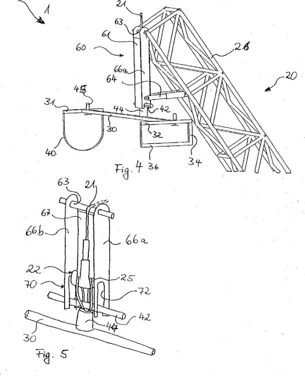 Ilustración 4 de la Galería de ilustraciones de Dispositivo de manipulación de la carga para la elevación y procedimiento para el montaje de palas de rotor de una central de energía eólica
