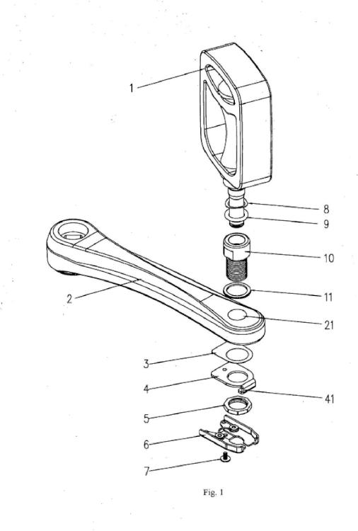 Ilustración 1 de la Galería de ilustraciones de Dispositivo de pedal desmontable rápidamente sin instrumentos