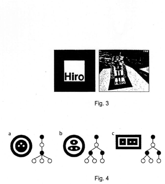 Ilustración 2 de la Galería de ilustraciones de Método y sistema para detectar ópticamente y localizar un marcador de dos dimensiones, 2D, en datos de escena 2D, y marcador para el mismo