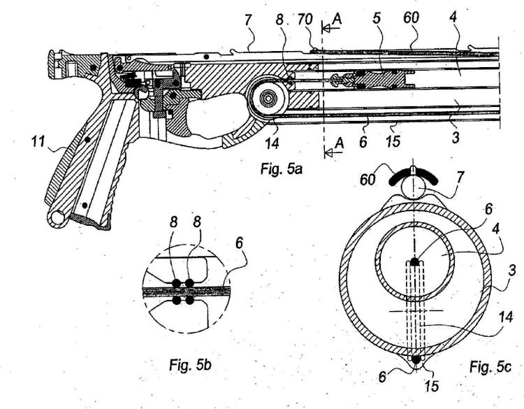 Ilustración 5 de la Galería de ilustraciones de Fusil neumático para pesca submarina y procedimiento de carga y disparo de dicho fusil