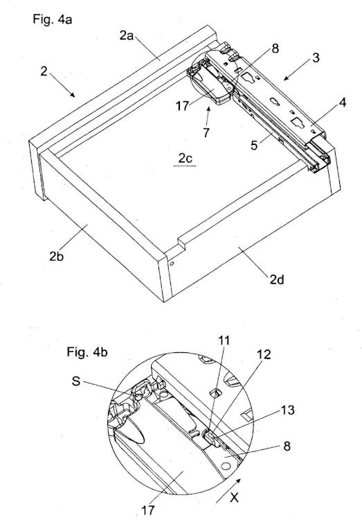Ilustración 4 de la Galería de ilustraciones de Dispositivo para el acoplamiento desprendible de un cajón en una guía de extracción del cajón