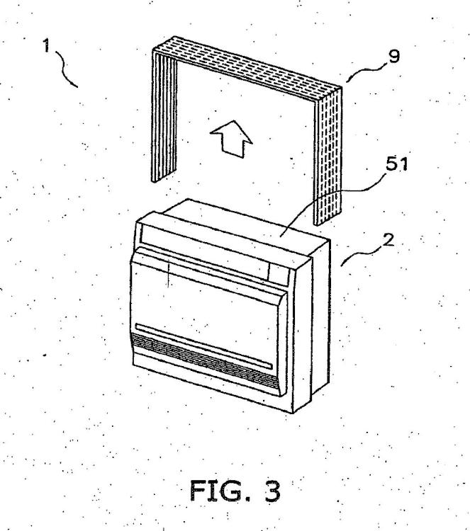 Ilustración 2 de la Galería de ilustraciones de Unidad interior de acondicionador de aire, elemento de cubierta de la misma, y procedimiento para empotrar la unidad interior en una pared