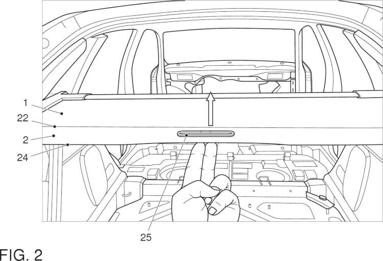Ilustración 2 de la Galería de ilustraciones de Dispositivo y procedimiento de anclaje para cobertura de maletero de un vehículo
